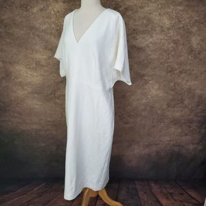 Judith and Charles Dress V-Neck Short Sleeve White XL